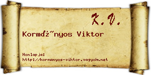 Kormányos Viktor névjegykártya