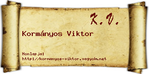 Kormányos Viktor névjegykártya