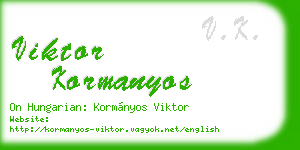 viktor kormanyos business card